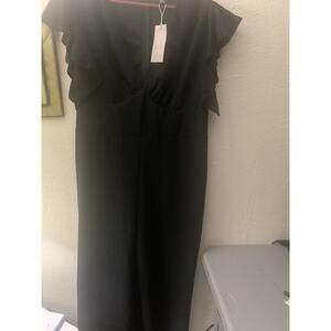 Emery Rode 2x Black Jumpsuit New Wide Leg Flowy Comfy Classy Preppy